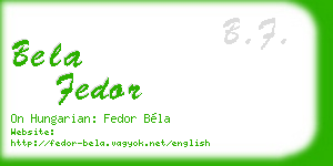 bela fedor business card