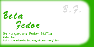 bela fedor business card